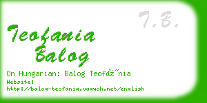 teofania balog business card